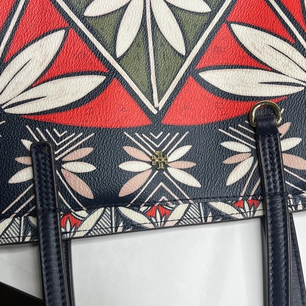 Tory Burch Large Prbbled PVC Shoulder Tote Bag